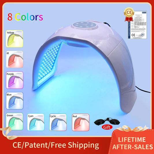 8 Color Face And Body Facial Led PED Mask Machine Red Light Therapy Salon Home Use Beauty Devices Photon Rejuvenation Skin Care